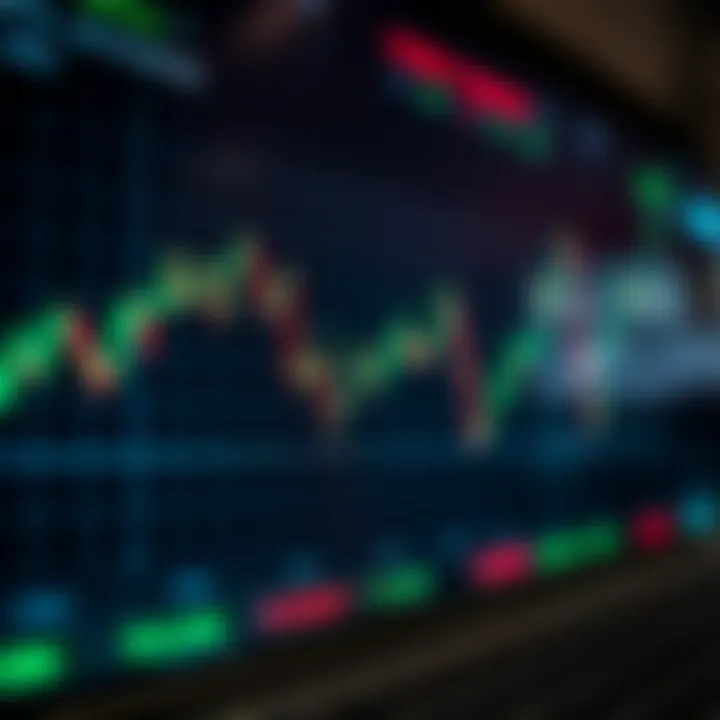 Graph showing currency exchange rates fluctuating over time on a digital trading platform