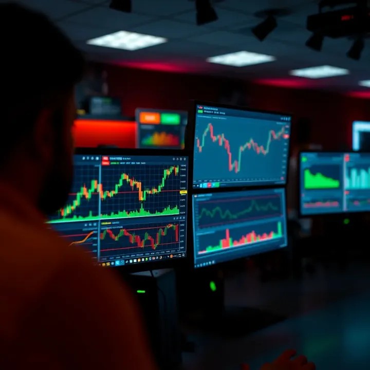 Comparison of forex trading platforms showing charts and trading options on computer screens