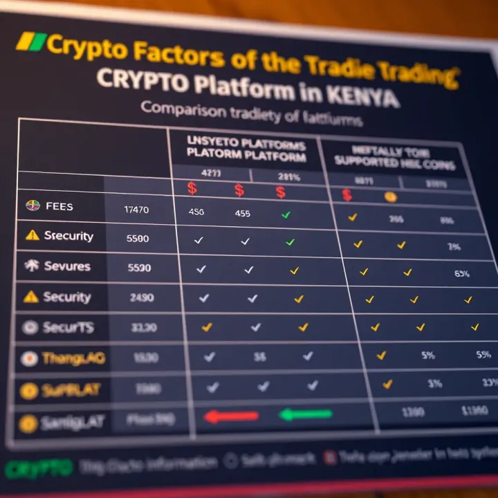 Comparison chart illustrating fees, security levels, and supported coins across popular crypto platforms in Kenya