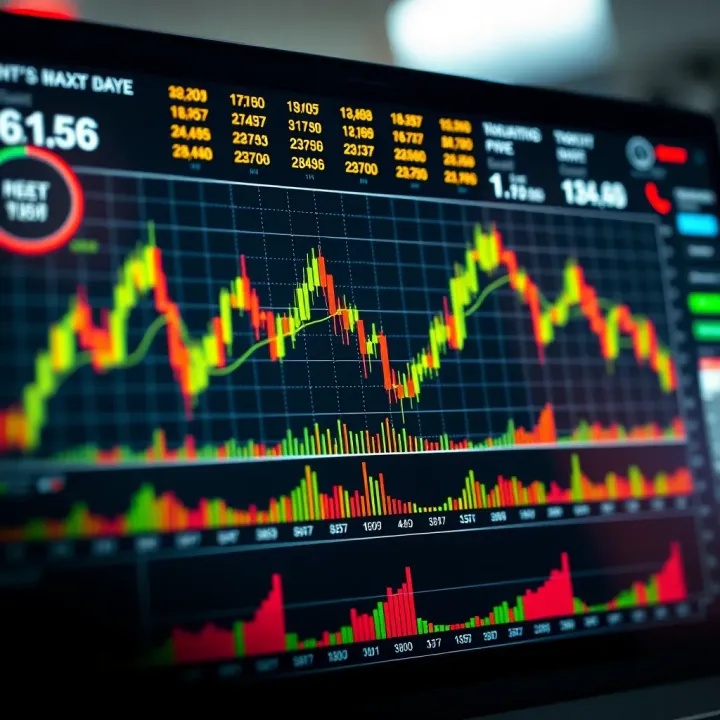 Forex Trading Chart Illustrating Tools and Market Trends Graph depicting forex trading trends with charts and indicators highlighting the tools available in Kenyan trading applications
