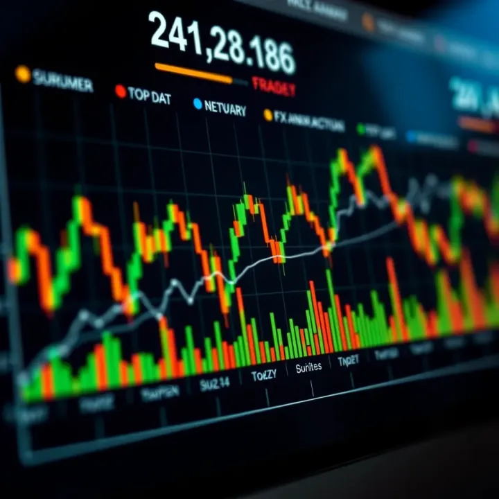 Graph showing currency market fluctuations aligned with major economic announcements from the FX calendar