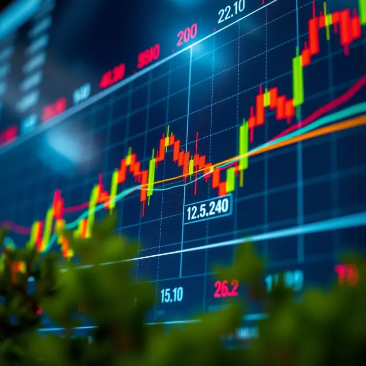 Chart showing fluctuating forex currency pairs with trend lines and support resistance levels