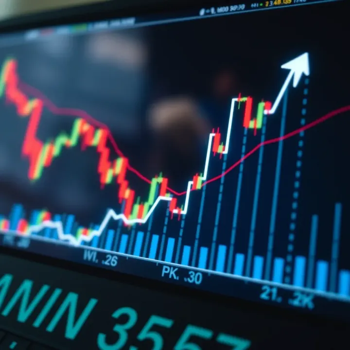 Graph showing upward trend in forex currency pairs with technical indicators