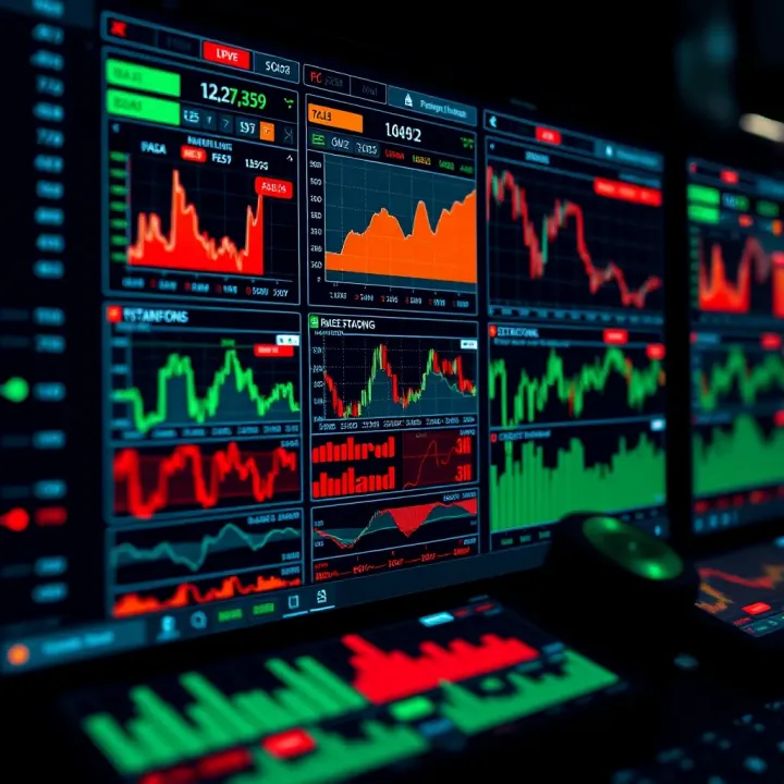 Digital dashboard displaying forex trading risk metrics and controls