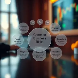 Diagram showing various types of business risks including financial, operational, and reputational challenges relevant to Kenyan enterprises
