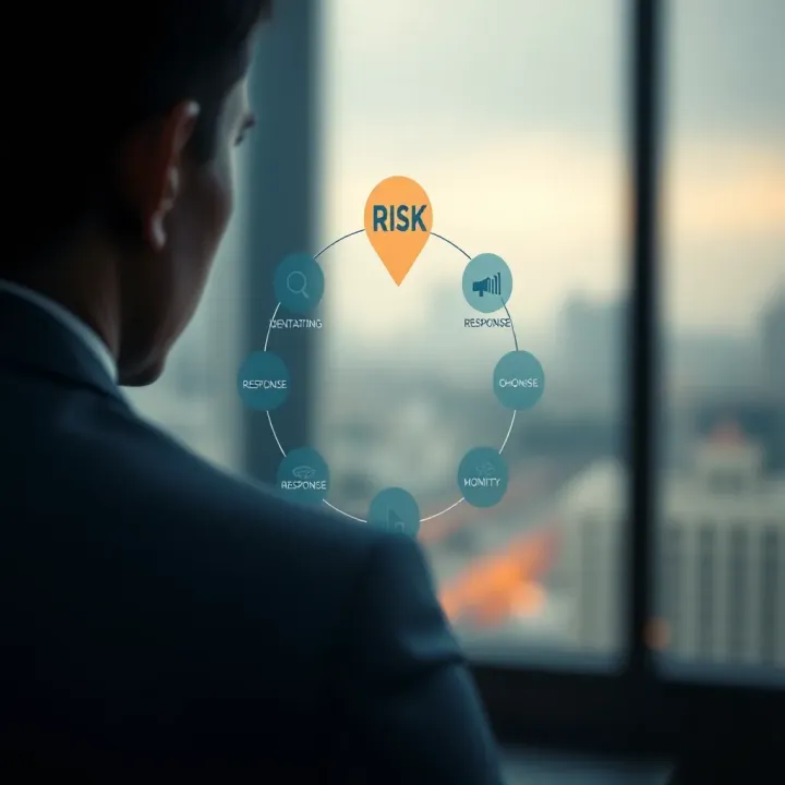 Diagram illustrating key stages of risk management including identification, analysis, response, and monitoring tailored for Kenyan businesses