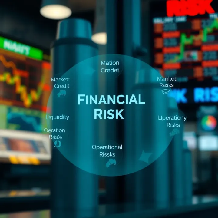 Diagram illustrating different categories of financial risks including market, credit, liquidity, and operational risks