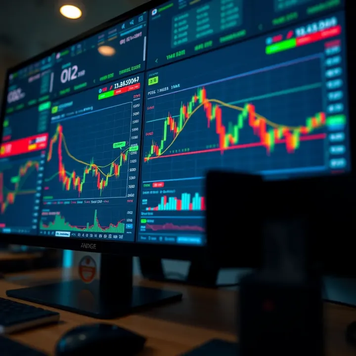 Navigating Forex Trading Platforms and Account Setup Computer screen displaying forex trading platform with multiple currency pairs and trading tools