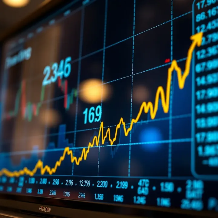 Graph displaying currency exchange rate fluctuations over time
