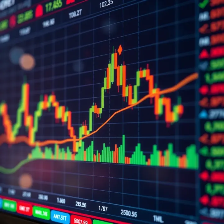Chart displaying forex market trends and currency pairs for trading analysis