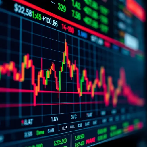 Graph showing currency pair exchange rate fluctuations in forex trading