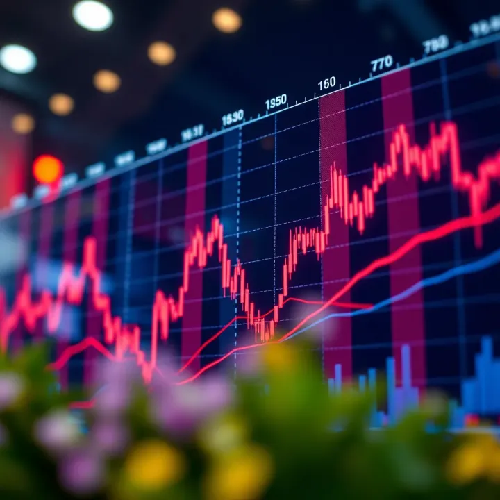 Graph showing currency price fluctuations over time in the forex market