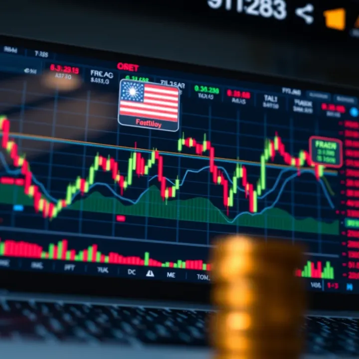 Illustration of forex market charts and currency pairs on a digital trading platform