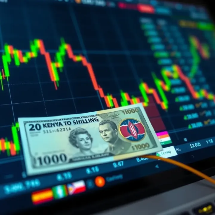 Illustration showing the Kenyan shilling alongside major global currencies on a digital trading platform