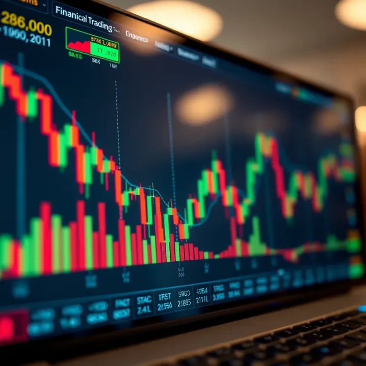 Graph showing currency pair fluctuations in a digital forex trading platform