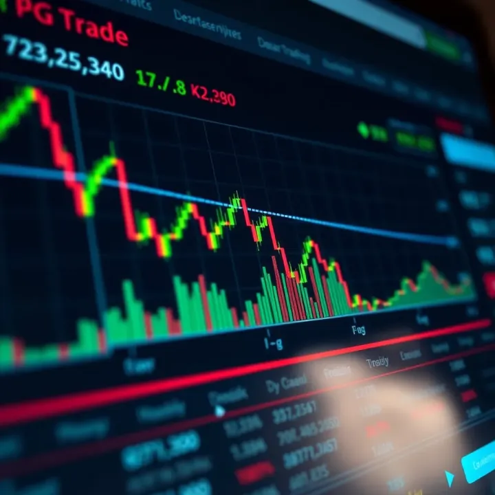 Graph showing currency exchange rates fluctuating on a digital trading platform