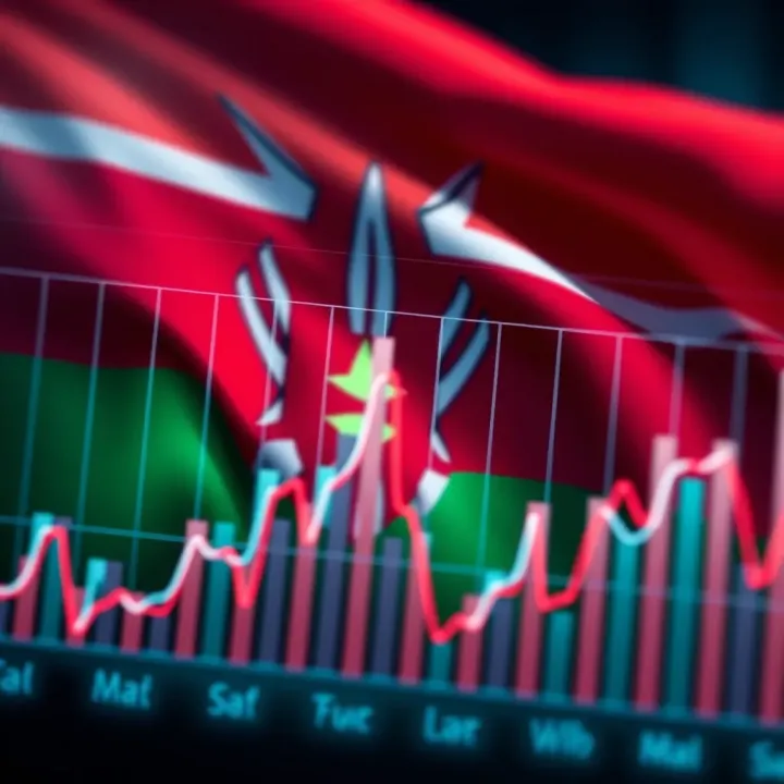 Forex Market Trends Relevant to Kenyan Traders Graph showing forex market trends with Kenyan flag in background