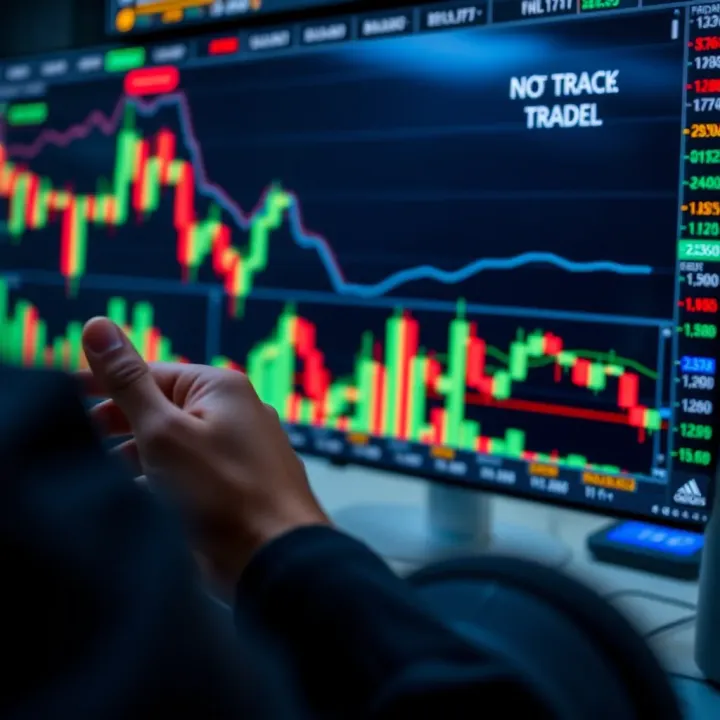 Conceptual representation of forex market charts with graphs and candlesticks illustrating trends and strategies