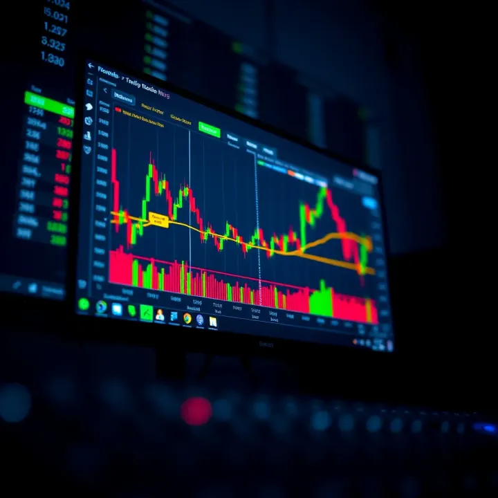 A computer screen showing a forex trading platform with currency charts and real-time market data