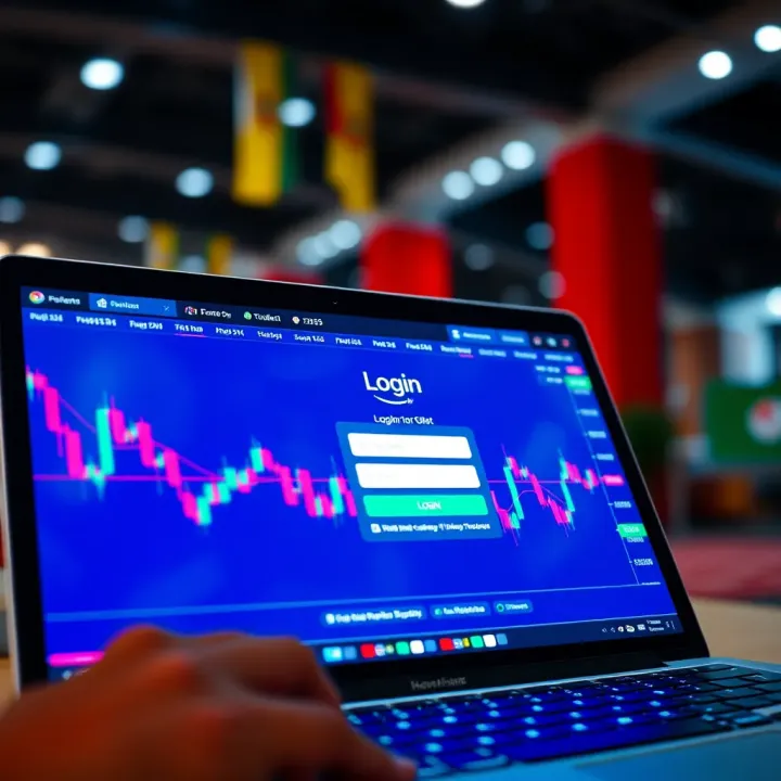 User interface showing login screen of a forex trading platform