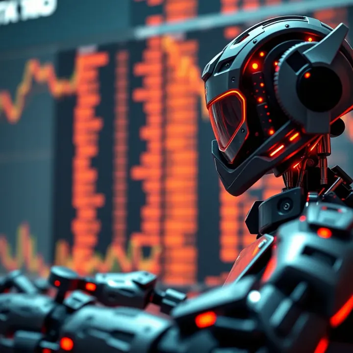 Algorithm-Driven Trading in Binary Bots Visual representation of algorithmic decision-making driving binary bot trades in financial markets