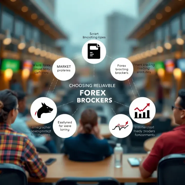 Diagram showing selection of reliable forex brokers for beginners in Kenya