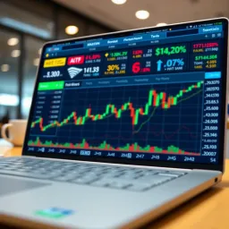 Illustration of a secure digital platform interface with trading tools and risk management features