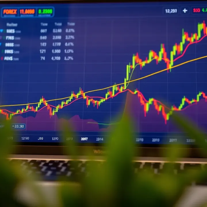 Graph showing forex market trends on a digital trading platform