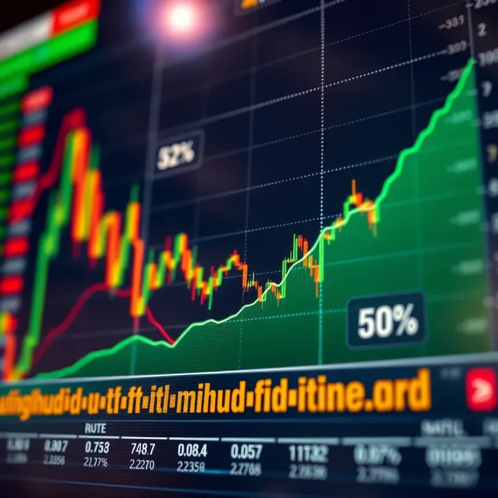 Graph showing currency exchange rate fluctuations in the forex market