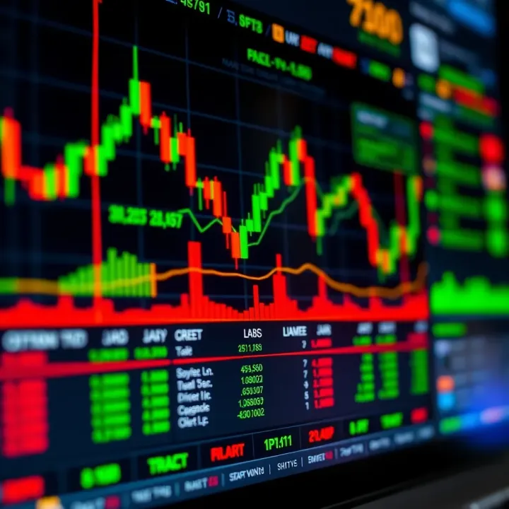 Graph showing binary trading platform interface with price charts and option selections