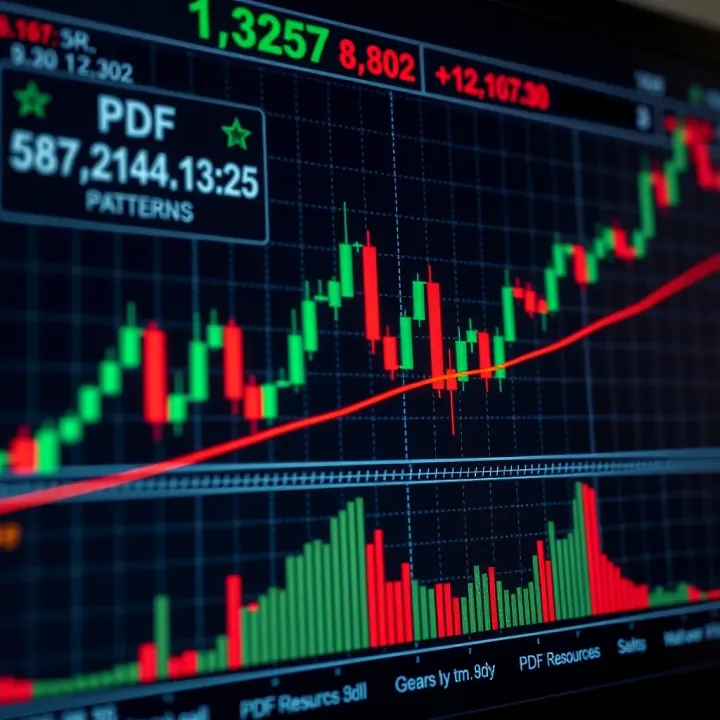 Detailed candlestick chart showing bullish and bearish patterns on a financial graph