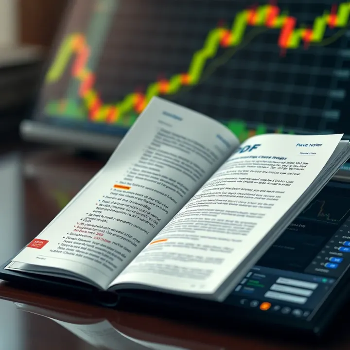 Open PDF document displaying forex trading strategies and notes on a digital device