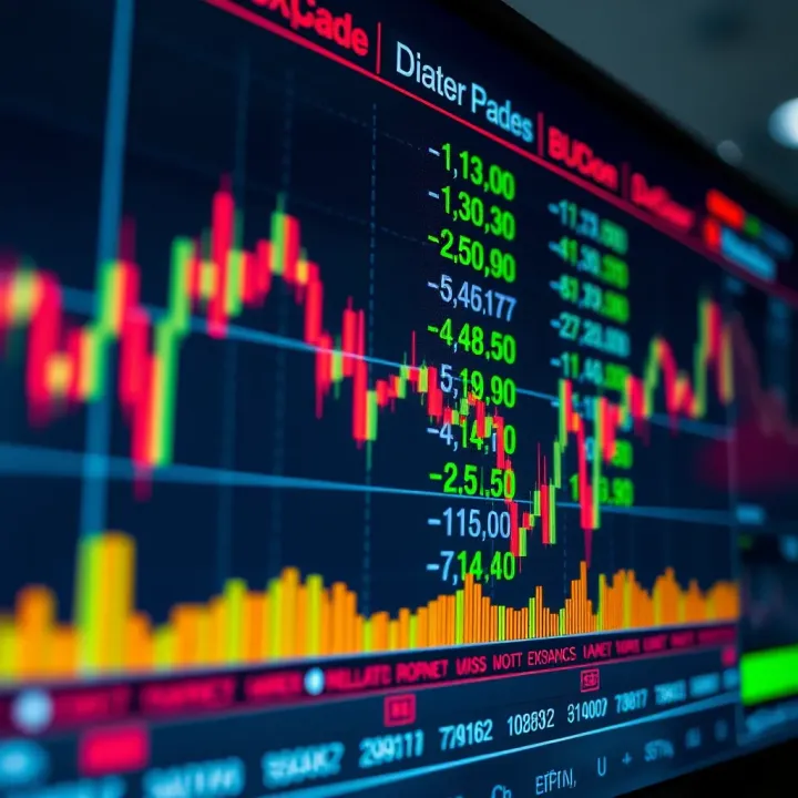 Chart displaying real-time foreign exchange rates on a digital platform