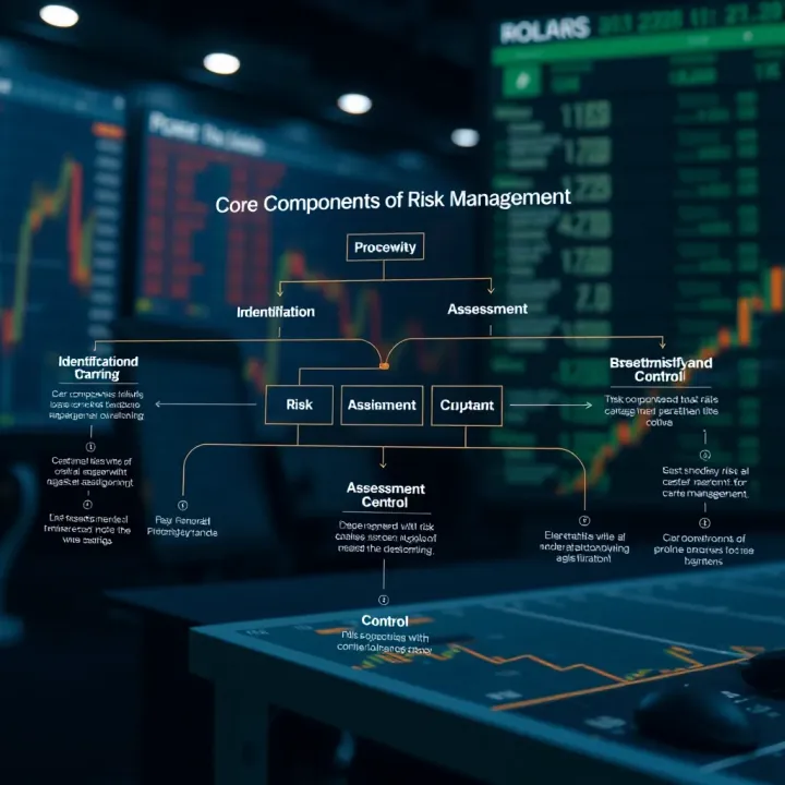 Flowchart illustrating the core components of risk management including identification, assessment, and control