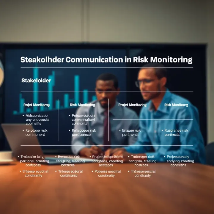 Stakeholder Communication in Risk Monitoring Visual representation of key roles and communication channels among stakeholders in risk monitoring during project execution