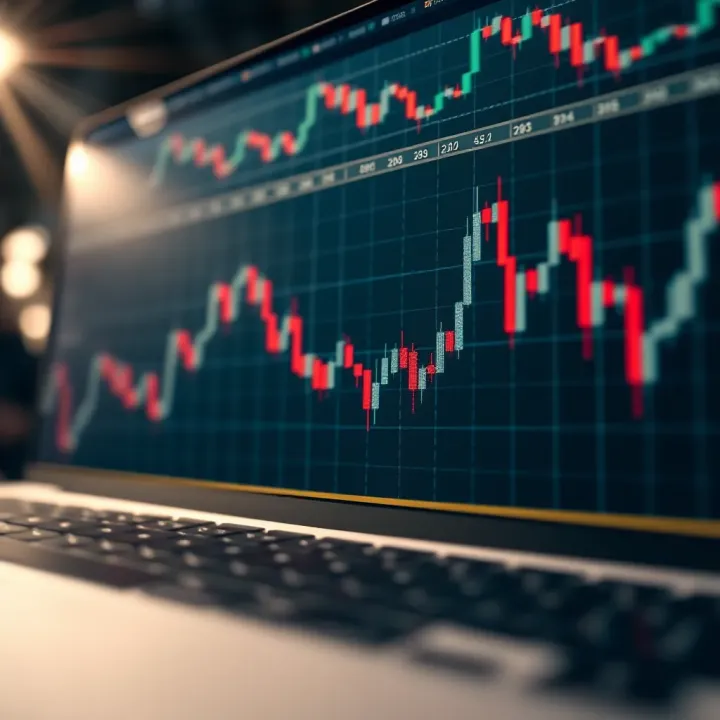 Descending candlestick chart showing a downtrend with bearish continuation patterns