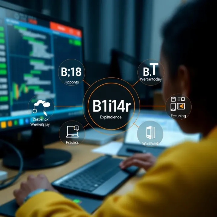 Diagram showing practical applications of binary in computing and digital devices with icons representing technology in Kenya and worldwide