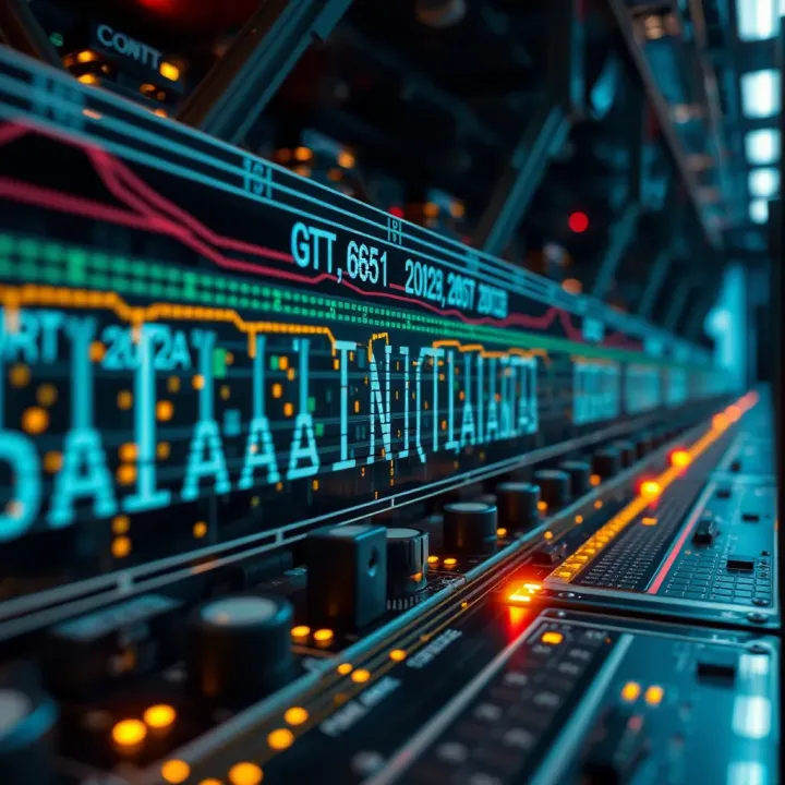 Digital Data Transmission in Electronic Circuits Conceptual graphic showing digital data flowing through circuits in electronic devices