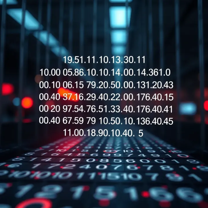 Diagram showing binary code transforming into decimal numbers