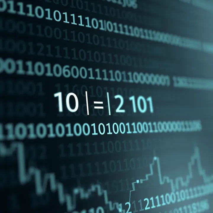 Diagram illustrating binary division with binary digits and subtraction steps