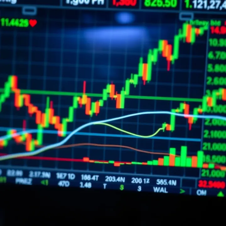 Binary forex trading chart showing fluctuating currency values on digital platform