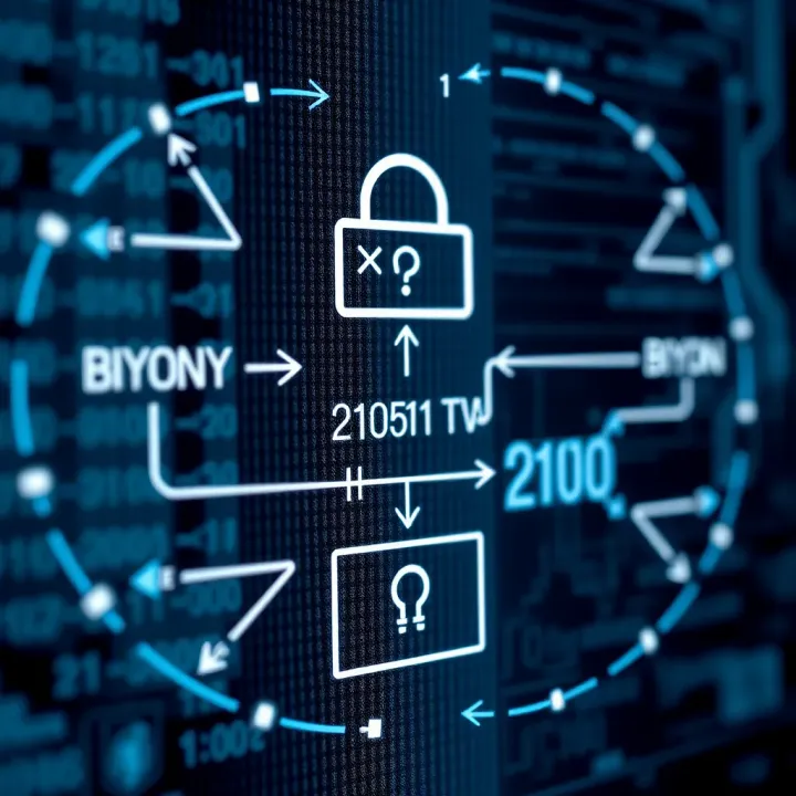 Diagram illustrating binary data flow in a digital login system