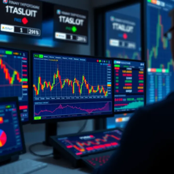 Diagram illustrating the operation of binary options trading platforms with financial charts and options interface