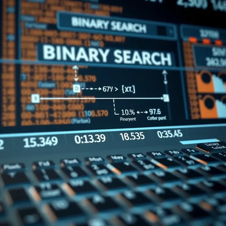 Diagram illustrating the process of binary search dividing a sorted list to locate an element efficiently