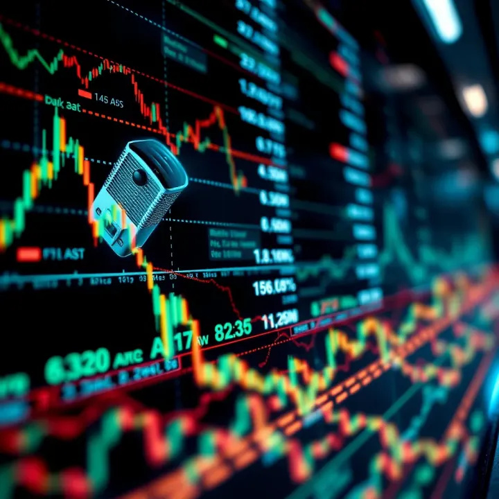 Abstract representation of binary trading algorithms connected with financial market data streams