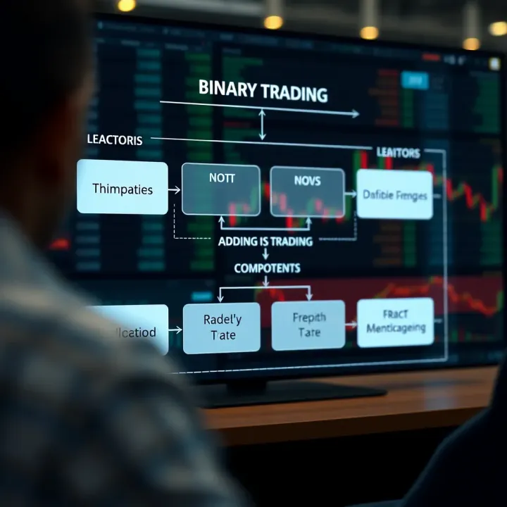Diagram illustrating key components and flow of binary trading concept