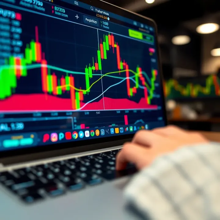 Binary trading interface showing call and put options with price charts