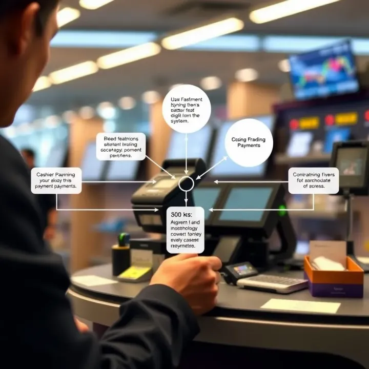 Diagram illustrating how cashier binary technology integrates with digital payment systems