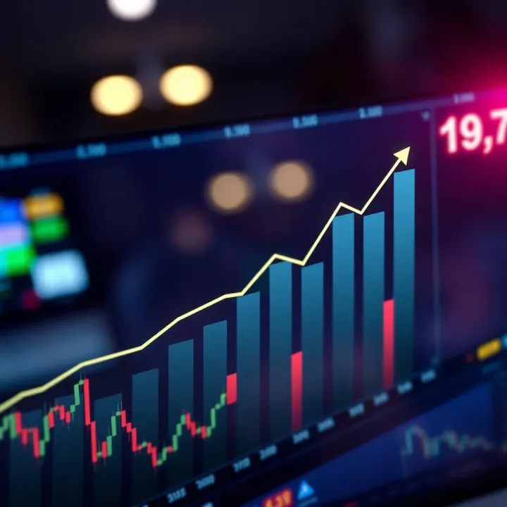 Graph showing growth of investment portfolio through copy trading techniques