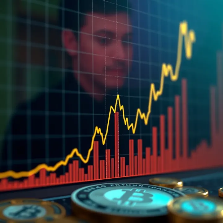 Digital graph showing upward trends in cryptocurrency trading in Kenya